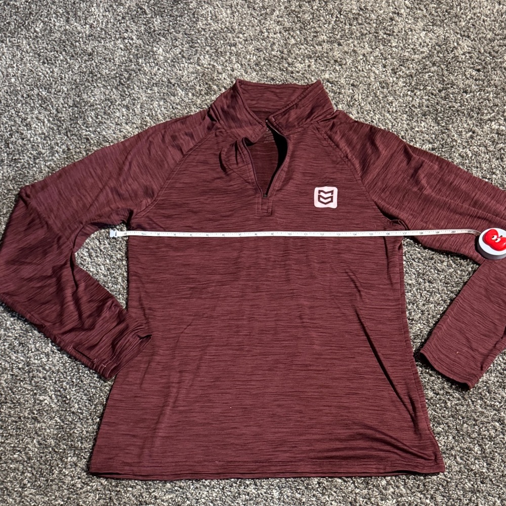 Women's MTN Ops / Mountain Ops Maroon Quarter-Zip Top, Fleece Interior
